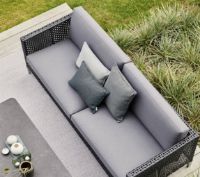 Billede af Cane-line Outdoor Connect 3 pers. Sofa inkl. Grå hynde L: 213 cm - Black/Anthracite