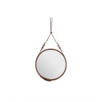 Billede af GUBI Adnet Wall Mirror Circular Ø: 45 cm - Tan leather