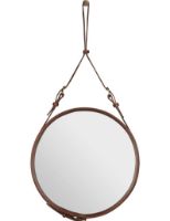 Billede af GUBI Adnet Wall Mirror Circular Ø: 58 cm - Tan leather
