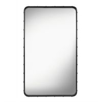 Billede af GUBI Adnet Wall Mirror Rectangular 65x115 cm - Black Leather