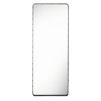 Billede af GUBI Adnet Wall Mirror Rectangular 70x180 cm - Black leather