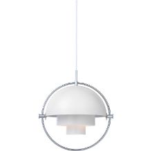 Billede af GUBI Multi-Lite pendel Ø:36 cm Chrome Base - White skærm