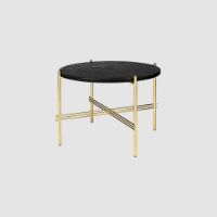 Billede af GUBI TS Coffee Table Ø:55 cm brass base - Marble Black top