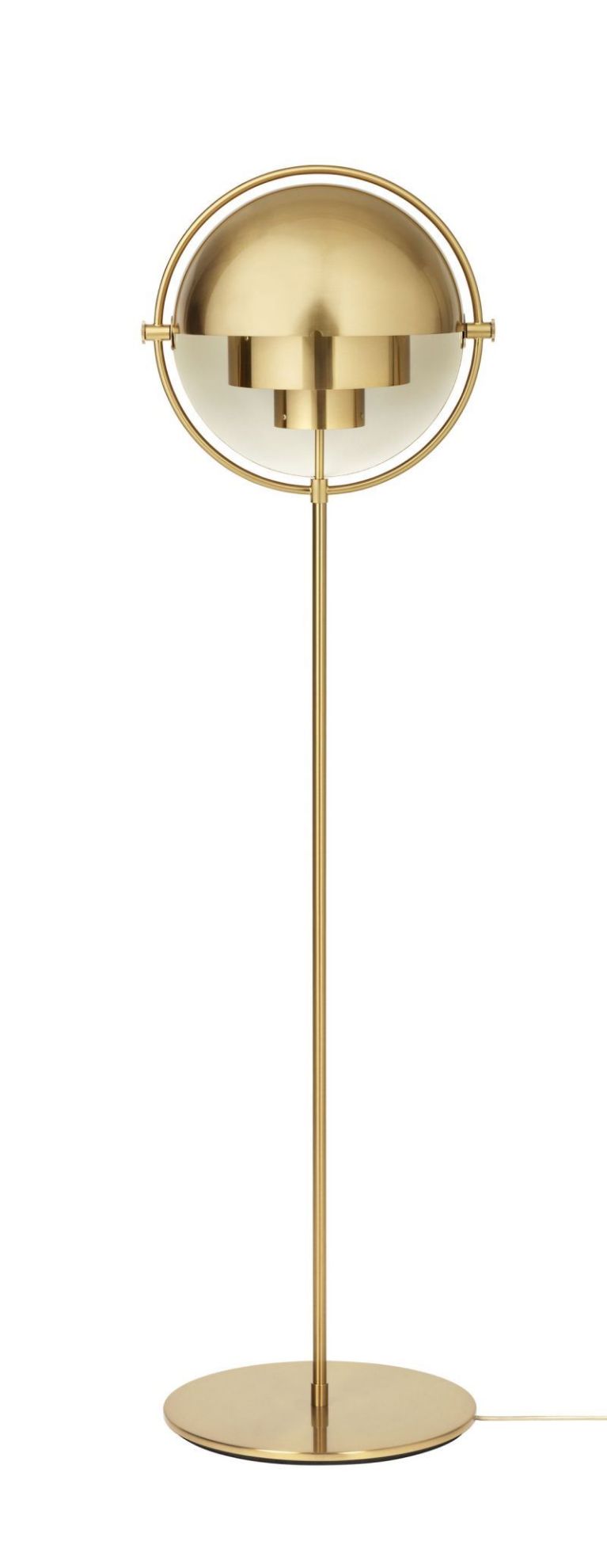 Billede af GUBI Multi-Lite gulvlampe Brass base - Brass skærm 