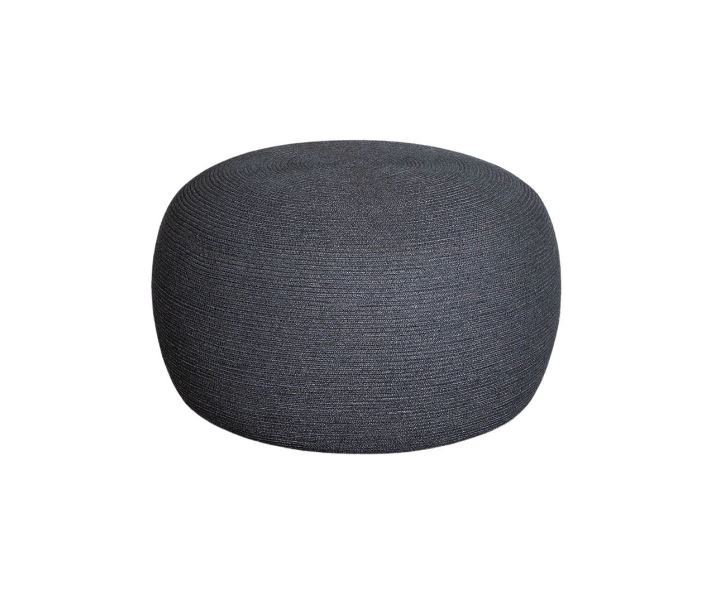 Billede af Cane-line Outdoor Circle Fodskammel Stor H: 43 cm - Dark Grey Soft Rope