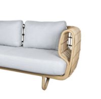 Billede af Cane-line Outdoor Nest 3 Pers. Sofa OUTDOOR L: 226 cm - Natural/Light Grey