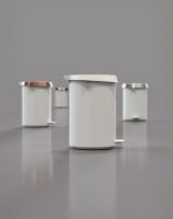 Billede af FROST Pedalspand 250 Small 6L - Mat Hvid/Børstet Guld 