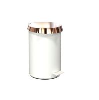 Billede af FROST Pedalspand 350 Medium 10L - Mat Hvid/Poleret Kobber