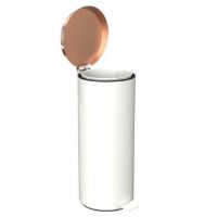 Billede af FROST Pedalspand 550 Large 15L - Mat Hvid/Poleret Kobber