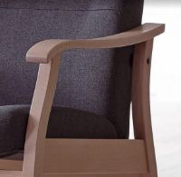 Billede af Farstrup 5610 Applaus Lænestol m. Fodskammel SH: 47 cm - Lysnet Bøg/Medley Blå 66010