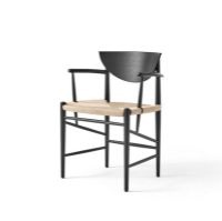 Billede af &Tradition HM4 Drawn Chair w. armrest SH: 46cm - Natural Paper Cord/Black Oak