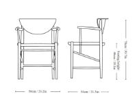 Billede af &Tradition HM4 Drawn Chair w. armrest SH: 46cm - Natural Paper Cord/Black Oak