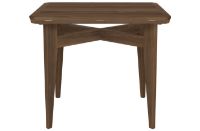 Billede af GUBI B Table Round Square 85x85 cm - American Walnut Matt Lacquered