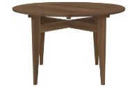 Billede af GUBI B Table Round Square 85x85 cm - American Walnut Matt Lacquered