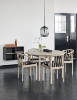 Billede af Haslev Lindeberg Stol SH 45 cm - Sort Læder / Ubehandlet Eg