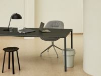 Billede af HAY New Order Table 100x200cm - Charcoal Powder Coated/Dark Grey Linoleum