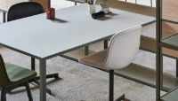 Billede af HAY New Order Table 100x250cm - Army Powder Coated/Green Linoleum