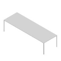 Billede af HAY New Order Table 100x300cm - Light Grey Powder Coated/Cloud Grey Linoleum