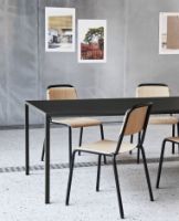 Billede af HAY New Order Table 100x300cm - Charcoal Powder Coated/Dark Grey Linoleum 