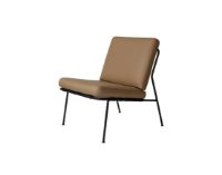 Billede af Dux Domus Steel Lænestol H: 71 cm - Sort stel / Brun læder 