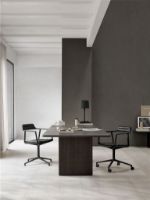 Billede af Vipp 452 Swivel Stol m. Hjul  - Black Aluminium/Black Leather