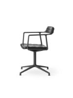 Billede af Vipp 452 Swivel Stol Gliders u. Hjul - Black Aluminium/Black leather