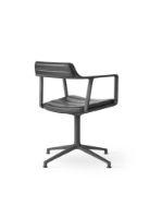 Billede af Vipp 452 Swivel Stol Gliders u. Hjul - Black Aluminium/Black leather