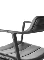 Billede af Vipp 452 Swivel Stol Gliders u. Hjul - Black Aluminium/Black leather