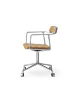 Billede af Vipp 452 Swivel Stol m. Hjul  - Aluminium/Camel leather