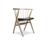 Billede af Sibast Furniture No 8 Dining SH: 45 cm - Soap Oak/Black Leather 