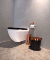 Billede af FROST Pedalspand 250 Small 6L - Mat Sort/Børstet Kobber