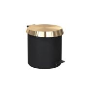 Billede af FROST Pedalspand 250 Small 6L - Mat Sort/Børstet Guld