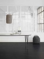 Billede af Haslev Symphony 78 Ovalt Spisebord 105 x 200 cm - Hvid Laminat / Chrome