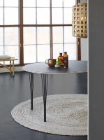 Billede af Haslev Symphony 82 Spisebord Ø: 105 cm - Grafit Laminat / Chrome