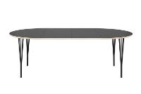 Billede af Haslev Symphony 82 Spisebord Ø: 105 cm - Grafit Laminat / Sort