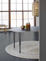 Billede af Haslev Symphony 82 Spisebord Ø: 105 cm - Sort Linoleum / Sort