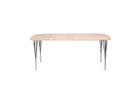 Billede af Haslev Symphony 86 Spisebord 90 x 90 cm - Hvidolieret Eg / Chrome