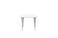 Billede af Haslev Symphony 86 Spisebord 90 x 90 cm - Hvid Laminat / Chrome