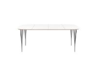 Billede af Haslev Symphony 86 Spisebord 90 x 90 cm - Hvid Laminat / Chrome
