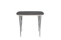 Billede af Haslev Symphony 86 Spisebord 90 x 90 cm - Grafit Laminat / Chrome