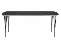 Billede af Haslev Symphony 86 Spisebord 90 x 90 cm - Grafit Laminat / Chrome