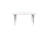 Billede af Haslev Symphony 88 Spisebord 90 x 150 cm - Hvid Laminat / Chrome