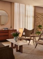 Billede af Audo Copenhagen Androgyne Lounge Table 120x45 cm - Walnut / Kunis Breccia Sand 