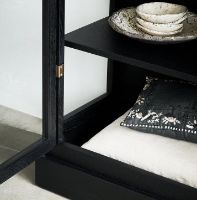 Billede af Lindebjerg Design Dark Oak N1 Vitrineskab Venstrehængt Dør 70x210 cm - Mørkbejdset Eg