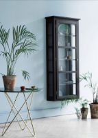 Billede af Lindebjerg Design Dark Oak N4 Vitrineskab Venstrehængt Dør 70x170 cm - Sortbejdset Eg