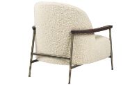 Billede af GUBI Sejour Lounge Chair Fully Upholstered W Armrest SH: 35 cm - Walnut / Agnello 001