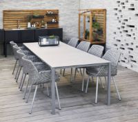 Billede af Cane-line Outdoor Pure Havebord 280x100 cm - Light Grey/Basalt Grey Ceramic