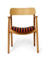 Billede af Bent Hansen Asger Stol M. Polstring H: 80 cm - Eg,Olieret / 22-140/112 Orange 