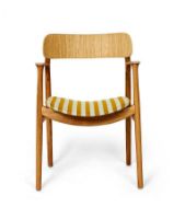 Billede af Bent Hansen Asger Stol M. Polstring H: 80 cm - Eg,Olieret / 22-100/110 Yellow 