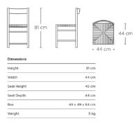 Billede af Brdr. Krüger F Chair SH: 45 cm - Oiled Oak / Natural Paper Cord